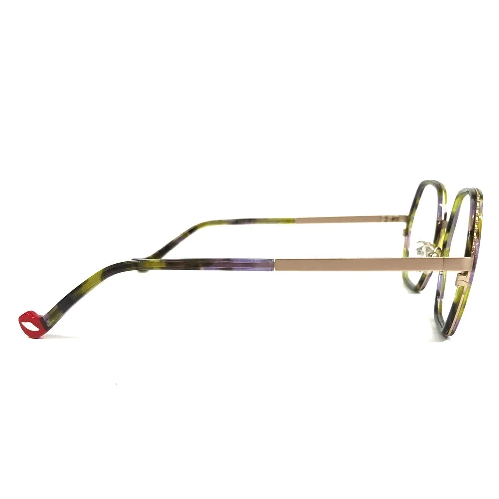 BOZ Eyeglasses Frames MADYSSON 4545 Green Satin Gold Chamois Full Rim 51-17-140